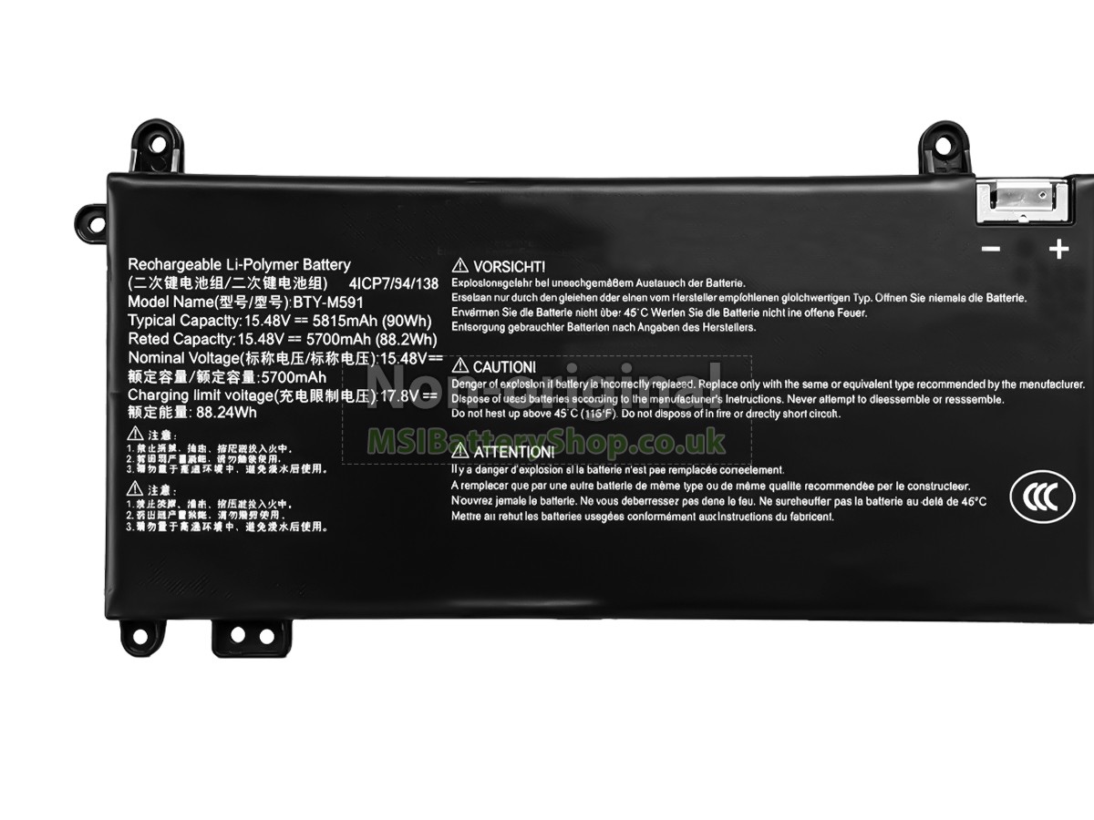 MSI BTY-M591 battery replacement