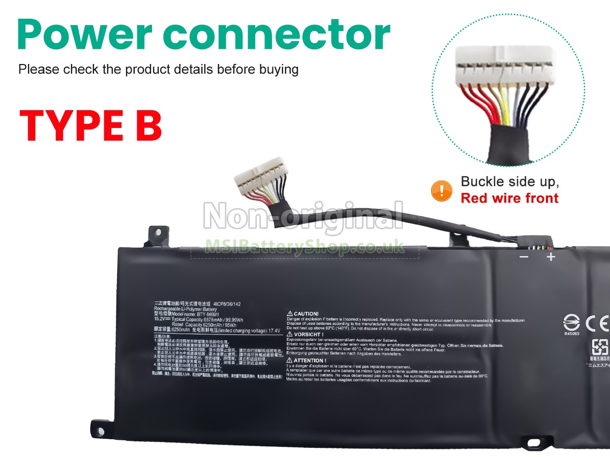 MSI BTY-M6M1 battery replacement